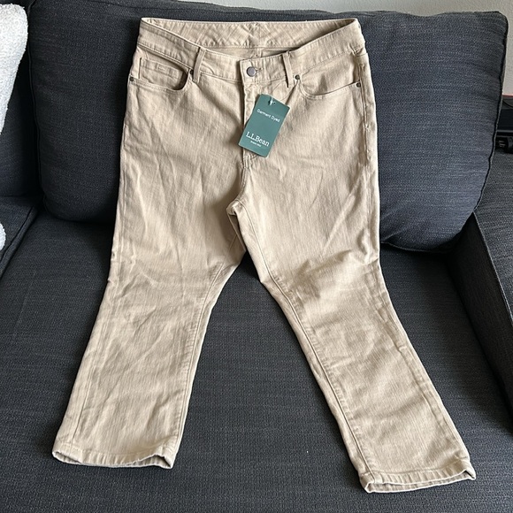 Cotton L.L. Bean Women's Cream JeansWomen's High-Rise Slim-Leg Ankle - Picture 3 of 10